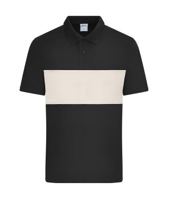 Unisex Polo colour-block UNISEX Black/sandstone 11815