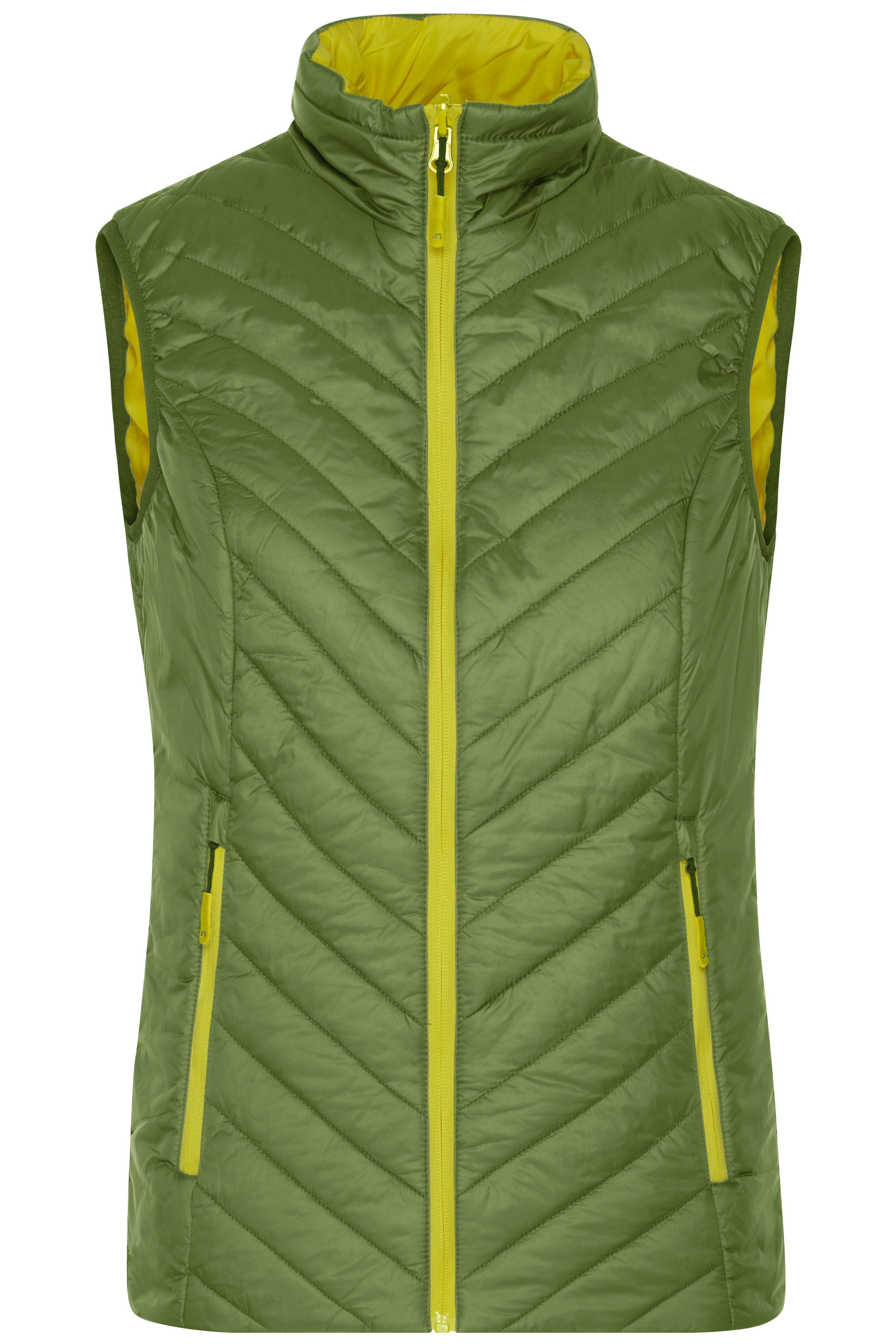 Ladies Ladies Lightweight Vest Jungle Green Acid Yellow Daiber