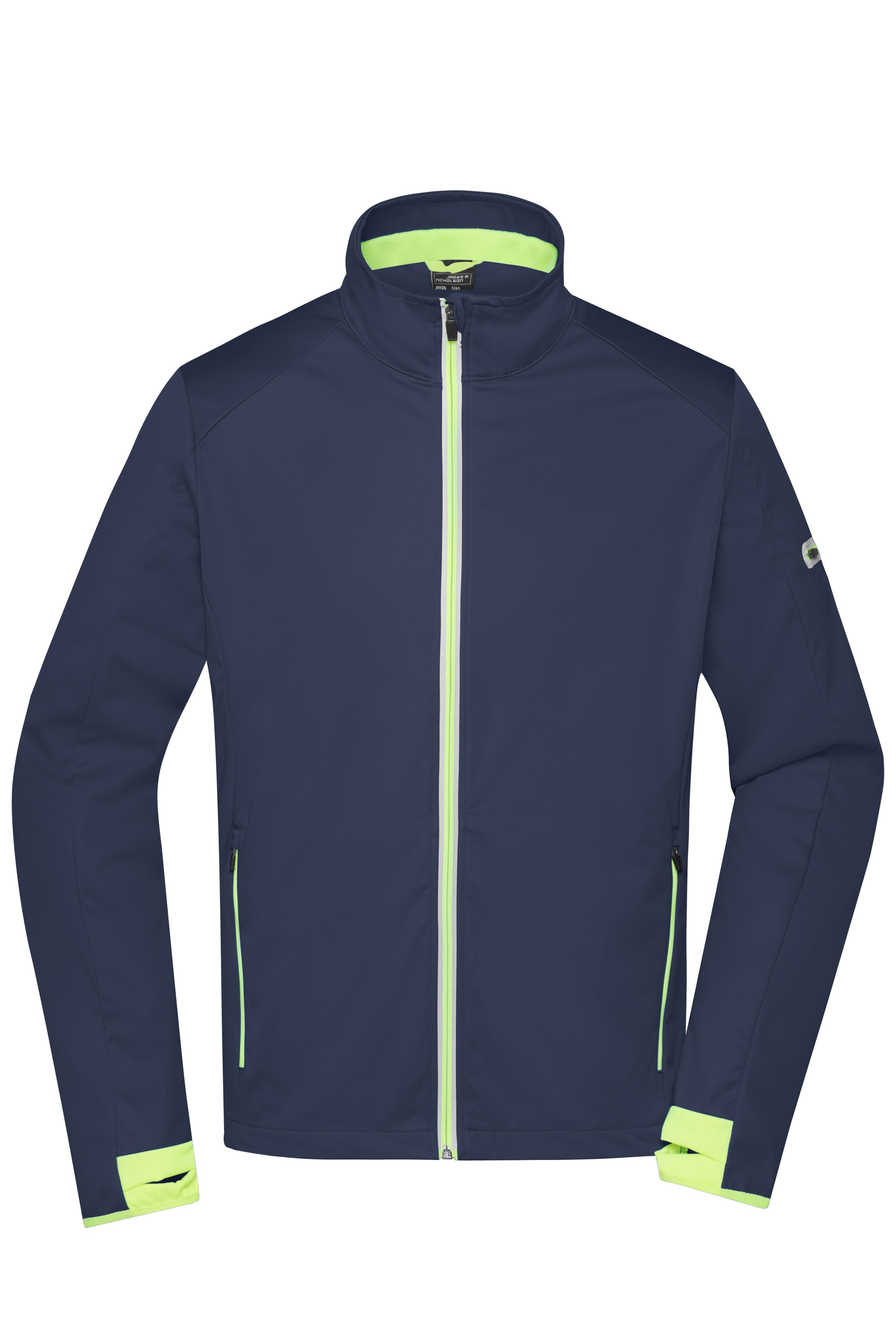 Herren Mens Sports Softshell Jacket Navy Bright Yellow Daiber