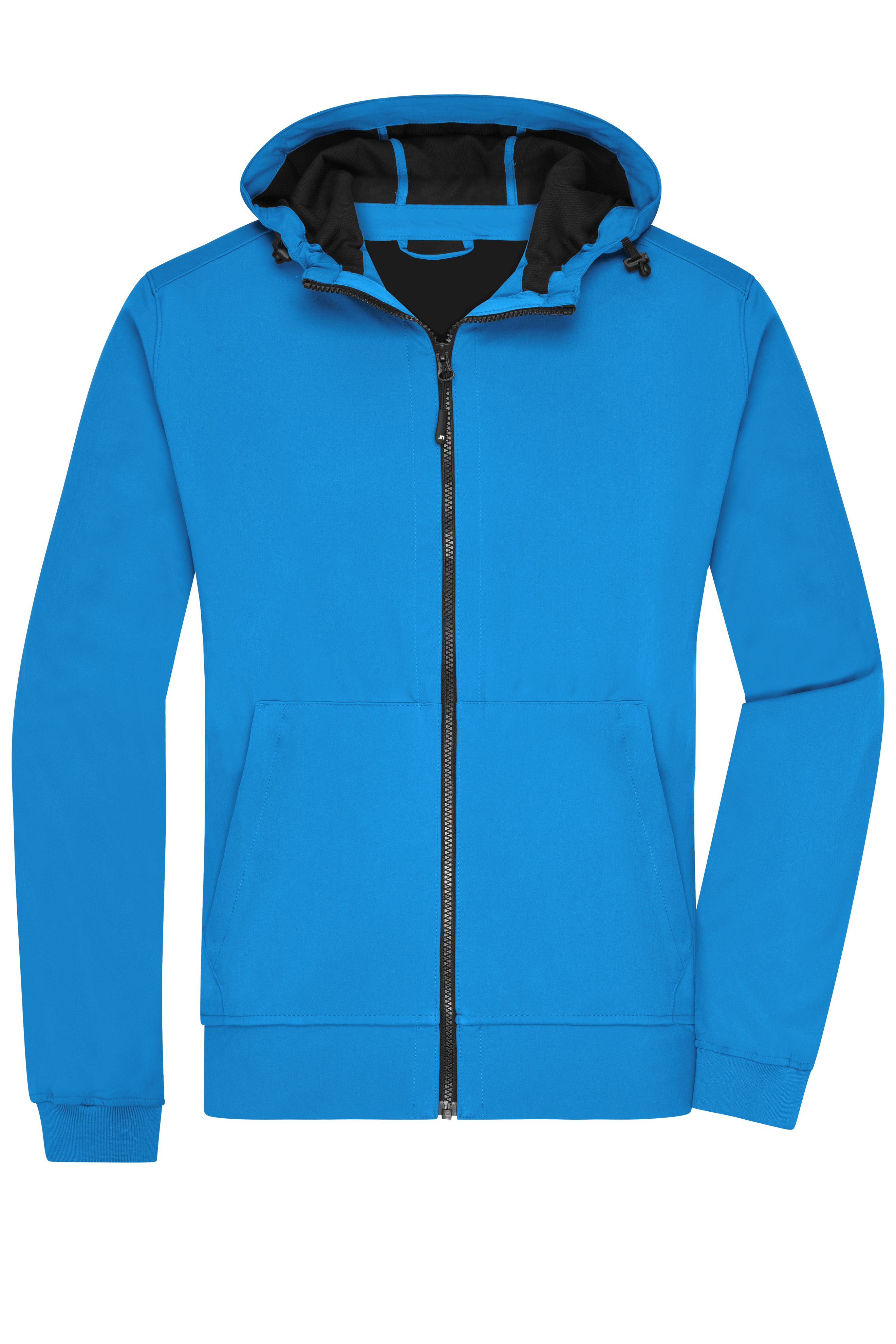 Men Men's Hooded Softshell Jacket Blue/black-Daiber