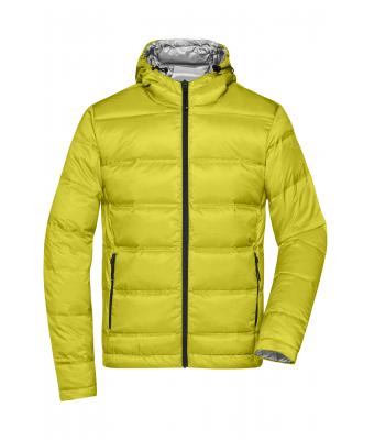 Herren Men's Hooded Down Jacket Yellow/silver 8623