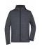 Men Men's Knitted Fleece Hoody Dark-melange/black 8044