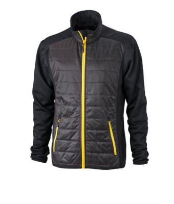 Men Men's Hybrid Jacket Black/black/yellow 8048