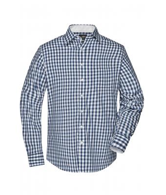 Herren Men's Checked Shirt Navy/white 8054