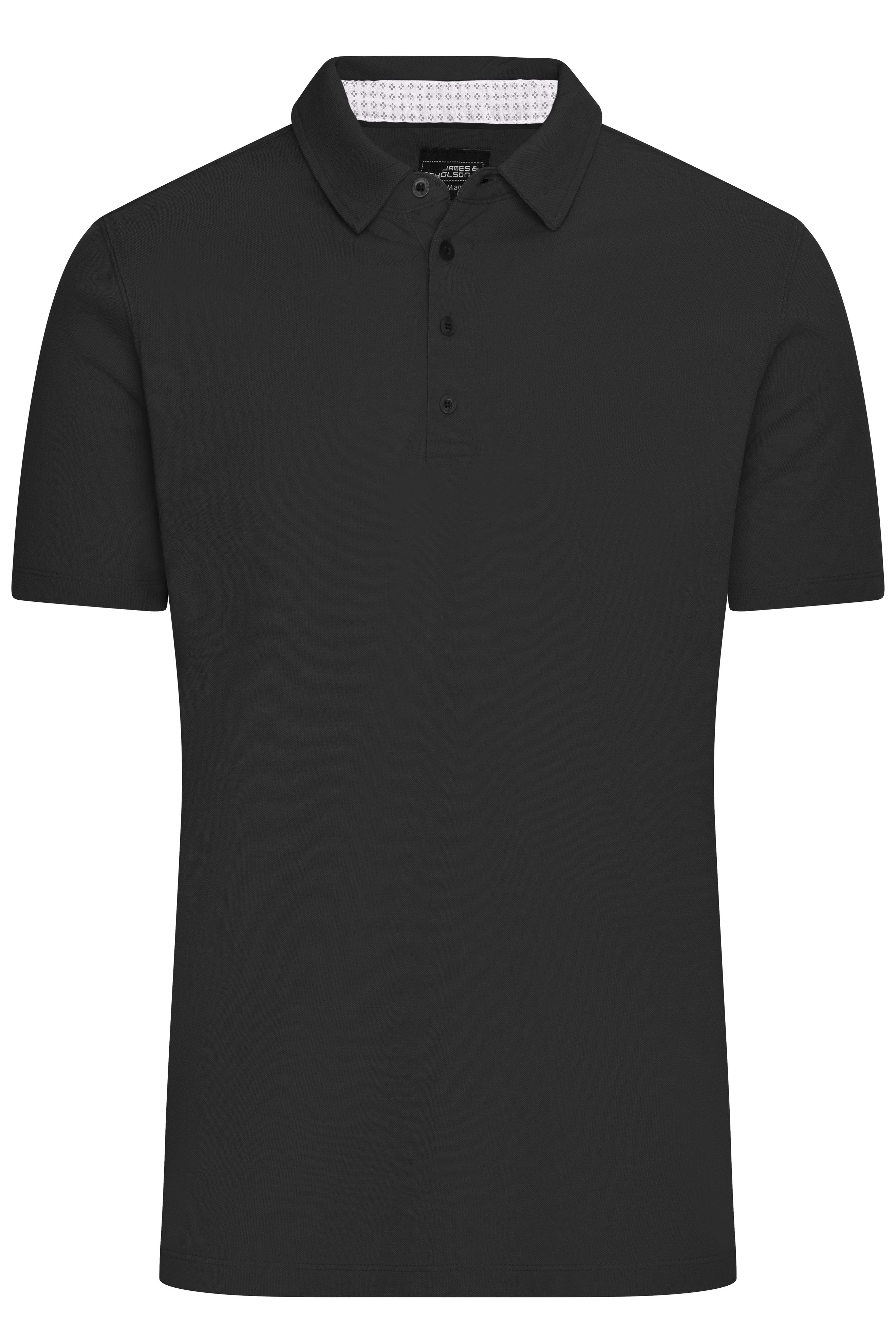 Men Men's Polo Black/white-titan-Daiber