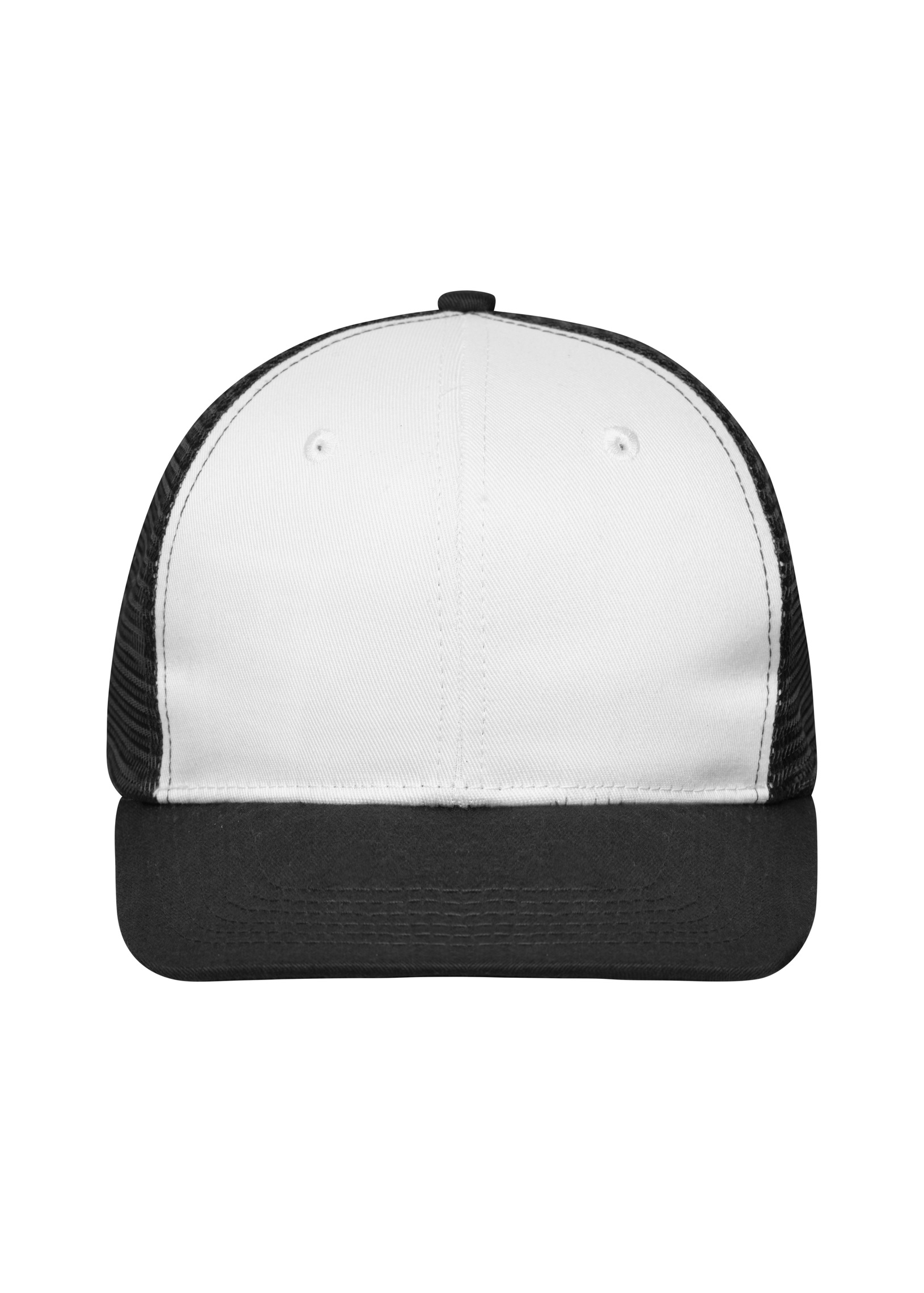 Unisex 6 Panel Flat Peak Cap White/black-Daiber