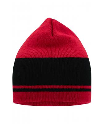 Unisex Knitted Beanie Burgundy/black 8634