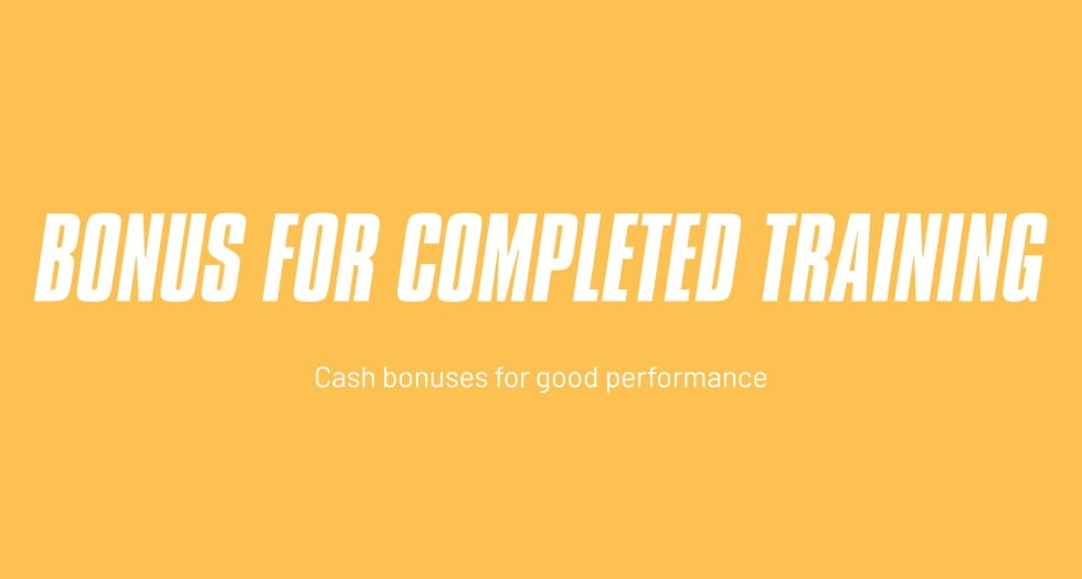 Bonus for completed training